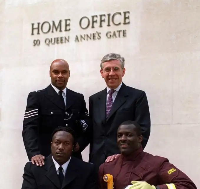 With Britain's Home Secretary Jack Straw – 1999